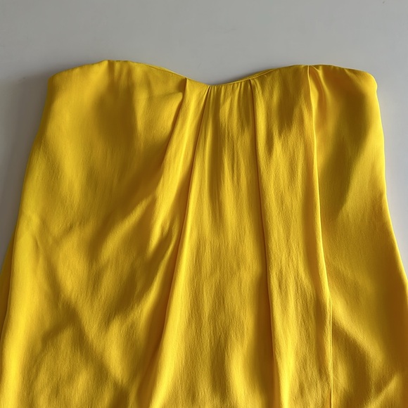 TIBI Yellow Strapless Dress size 10 - Picture 3 of 4